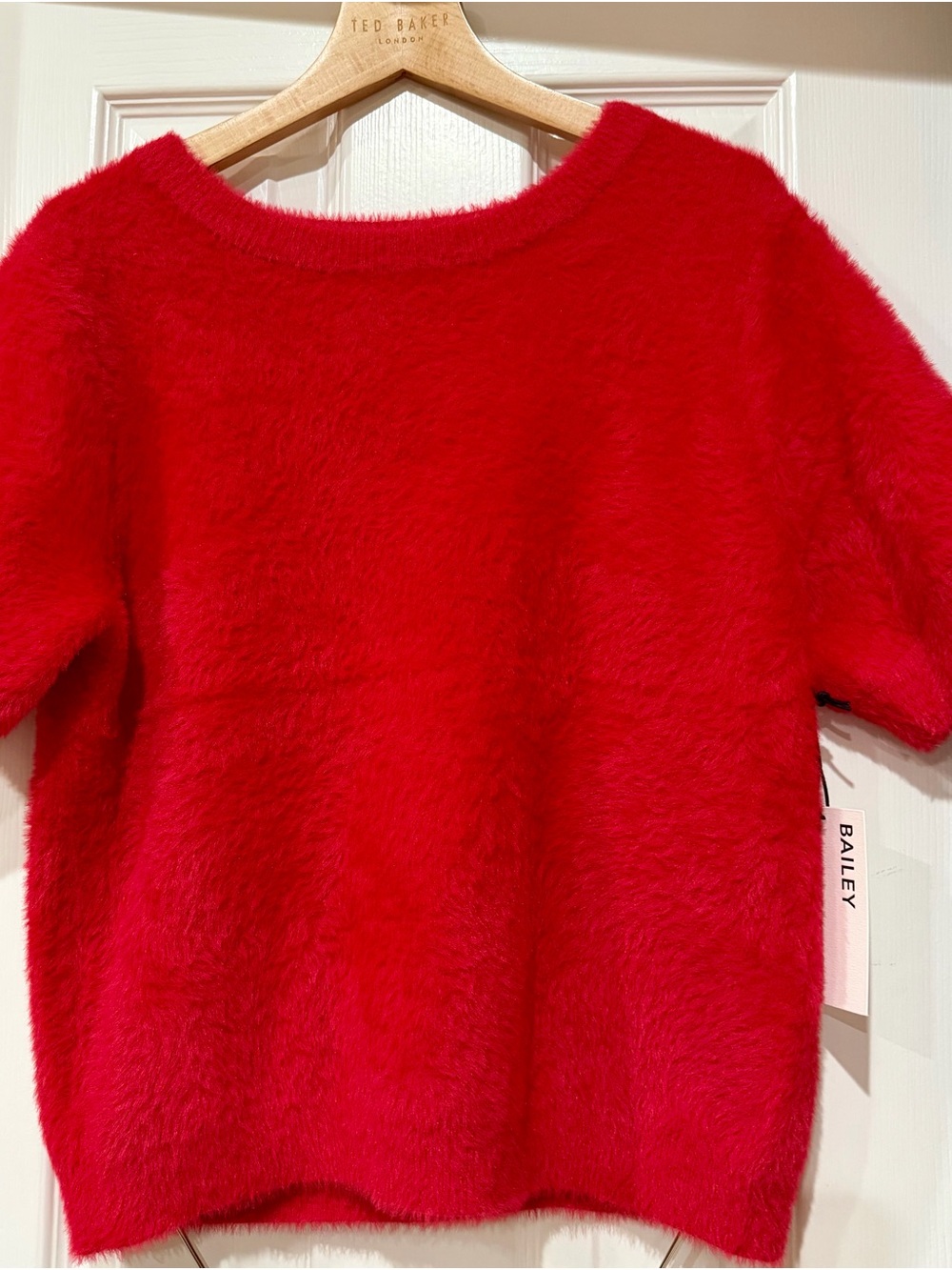 Bailey44 Red Super Soft Pullover Knit Fuzzy Top SzM NWT
